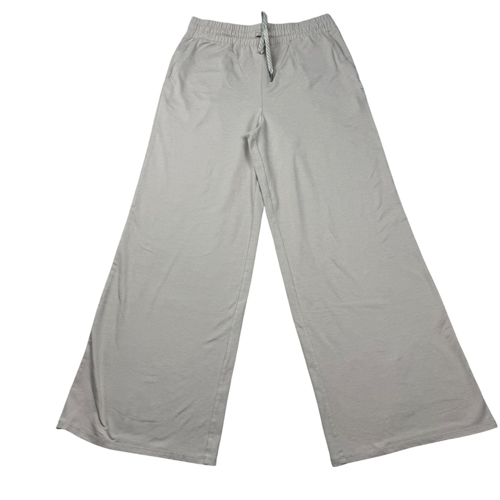 Vuori Halo Essential Wide Leg Pants Womens M Sand Beige Wide Leg Drawstring C93